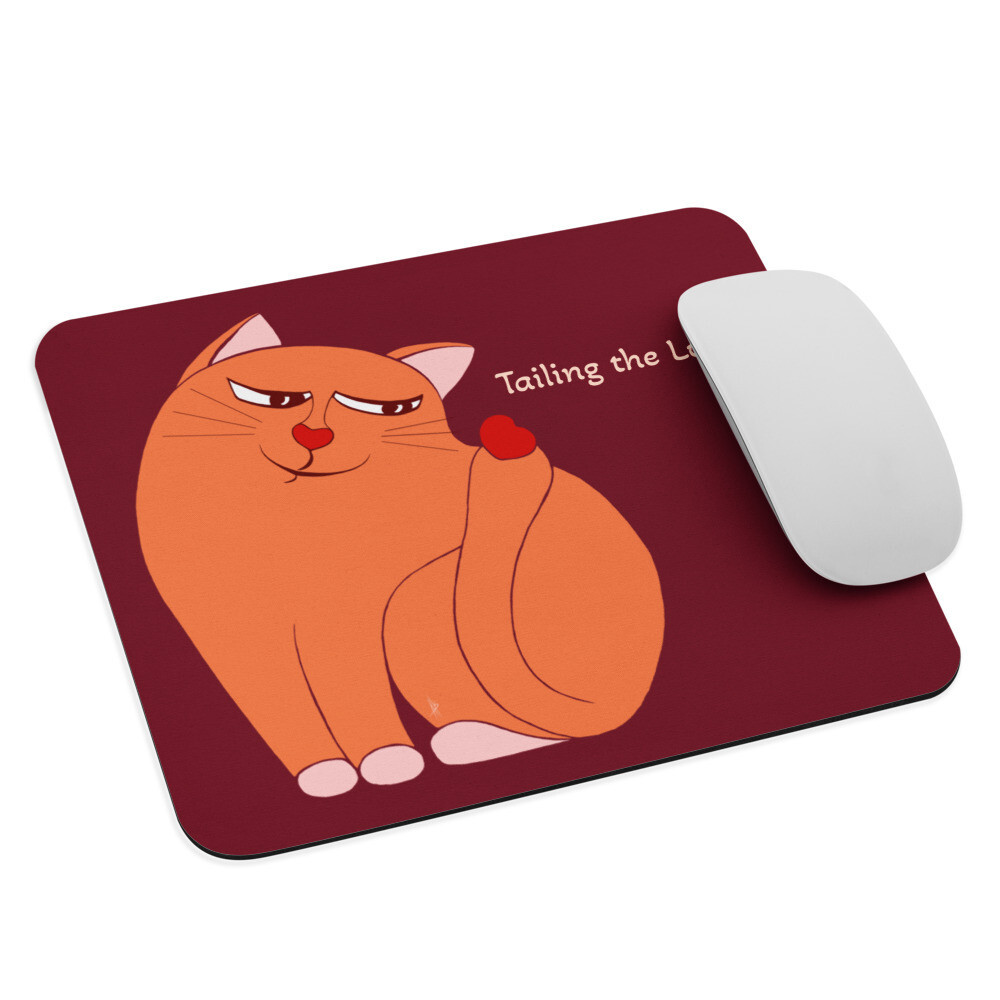 Whimsical Cat Design Mouse Pad - Add Feline Charm to Your Workspace