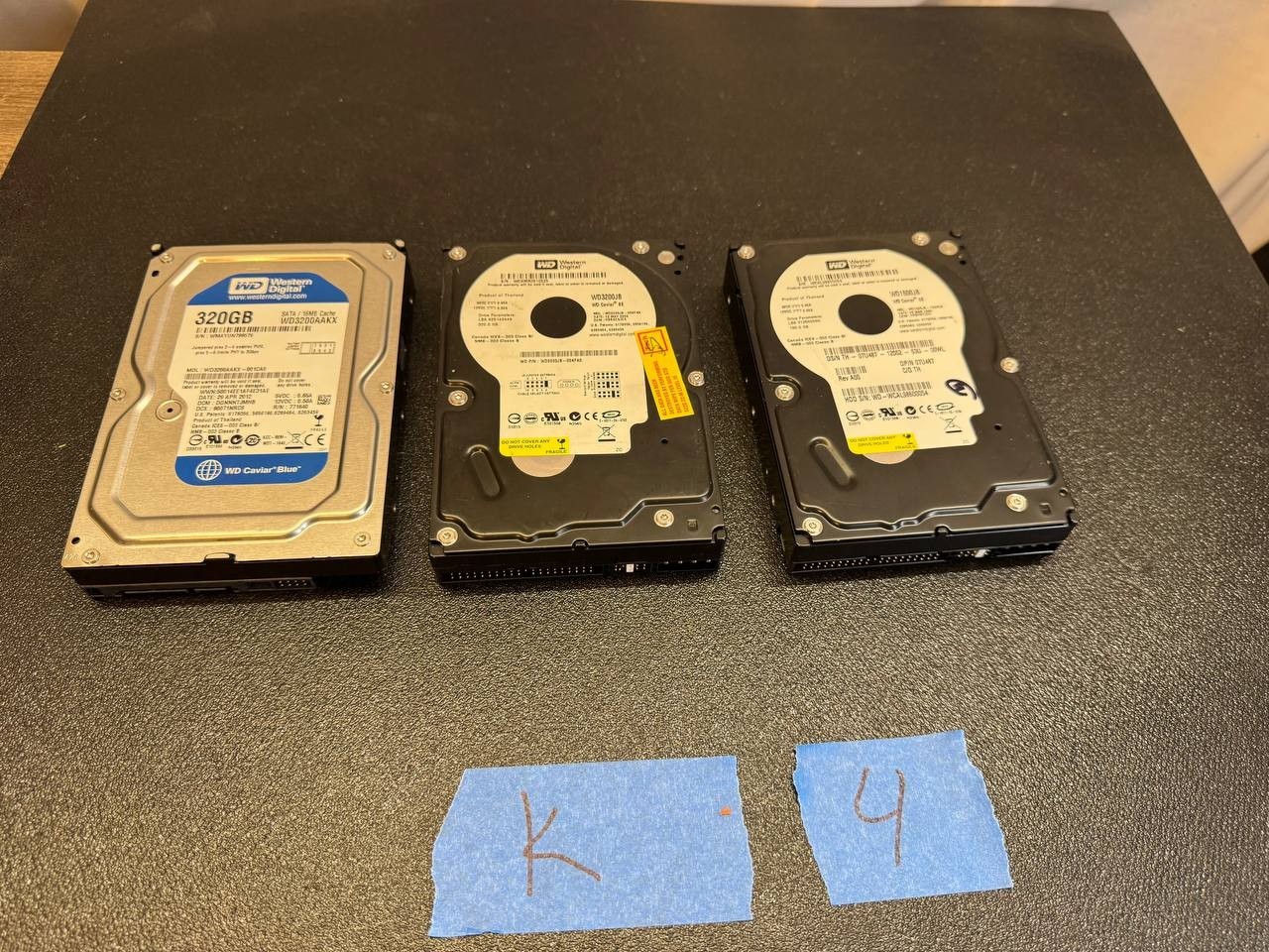 Vintage Western Digital WD3200AAKX, WD3200JB & WD1600JB 3.5" Hard Drives