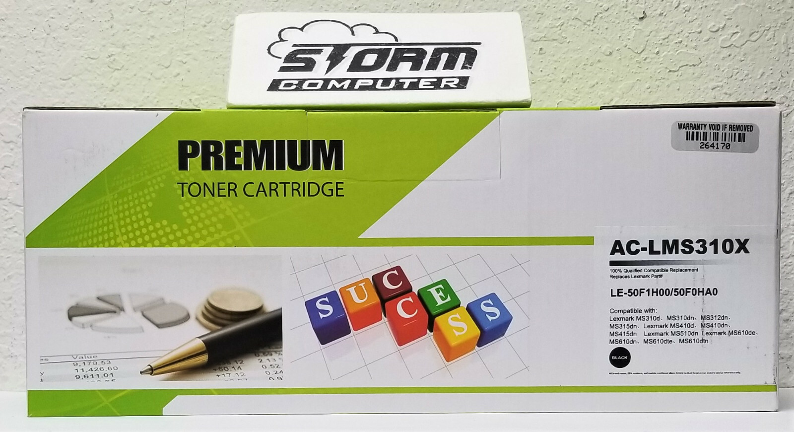 Premium Toner Cartridge Compatible Lexmark LE-50F1H00 / 50F0HA0 Black AC-LMS310X