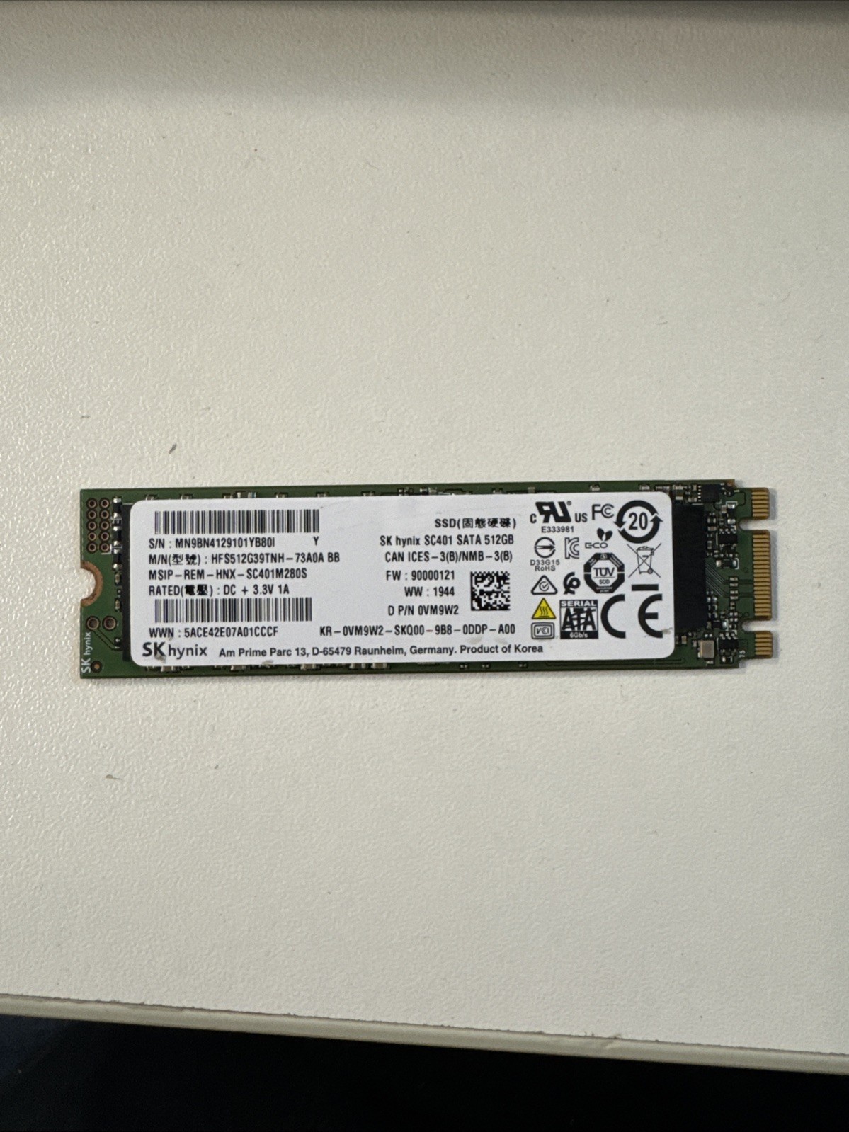 SK Hynix SC401 HFS512G39TNH-73A0A 512GB