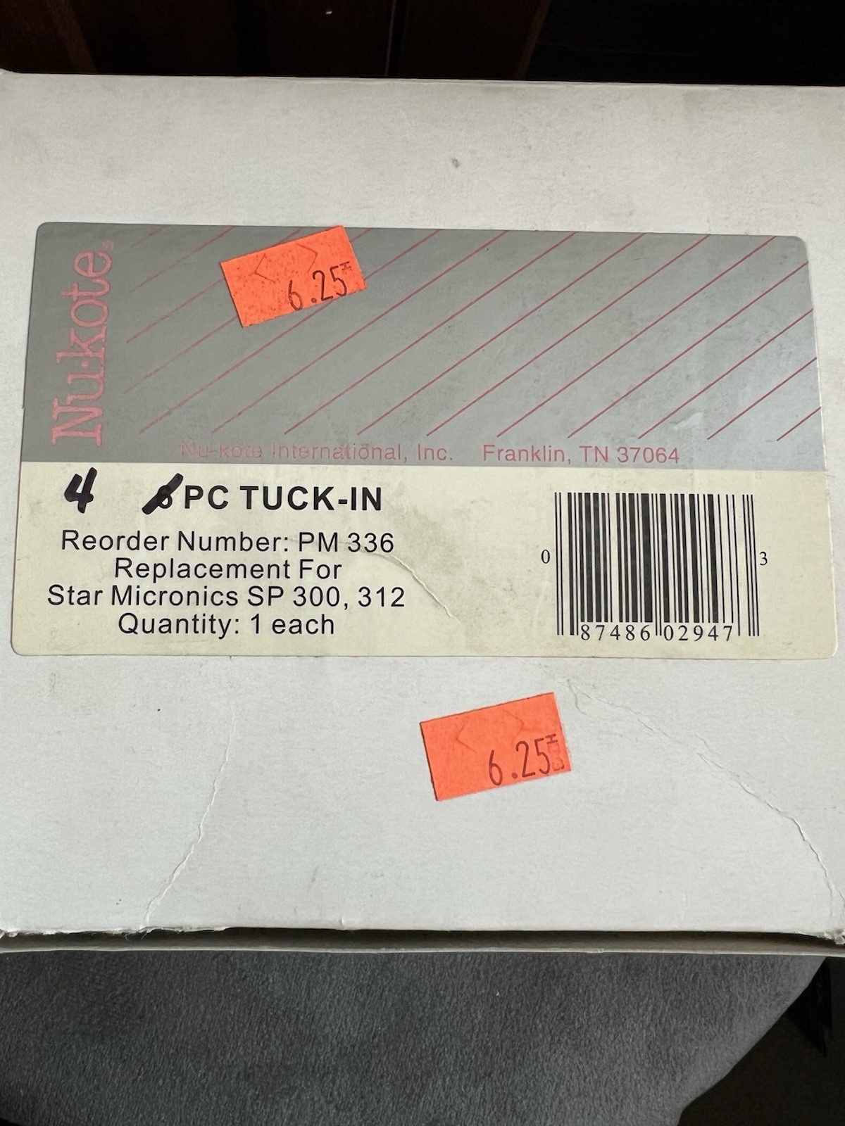 Lot of 4 Nu-kote PM336 Ribbon Cartridges Star Micronics SP300 SP312 AS-IS