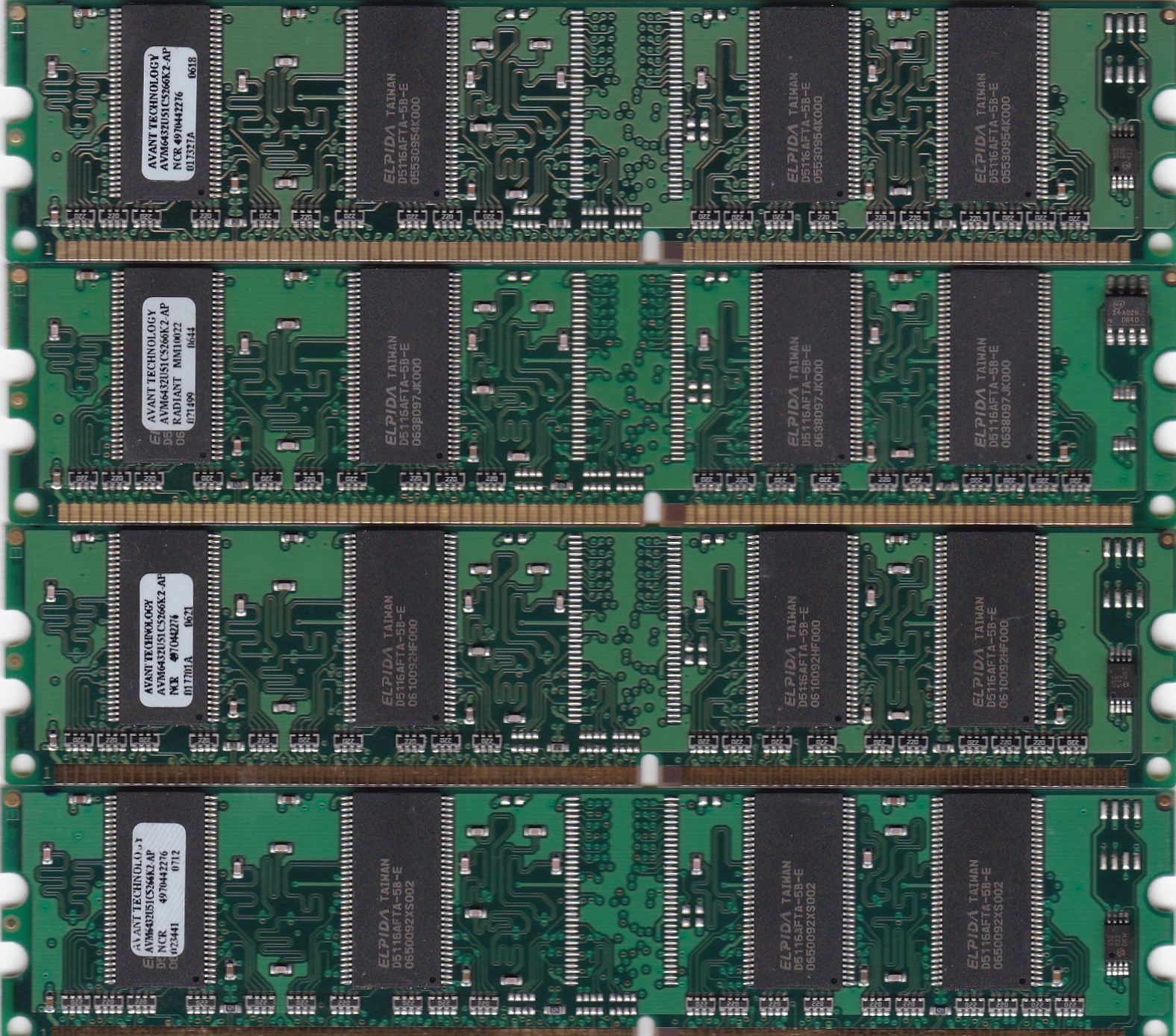 1GB 4x256MB DDR-266 AVANT/NCR MEMORY RAM KIT PC-2100 AVM6432U51C5266K2-AP DDR1