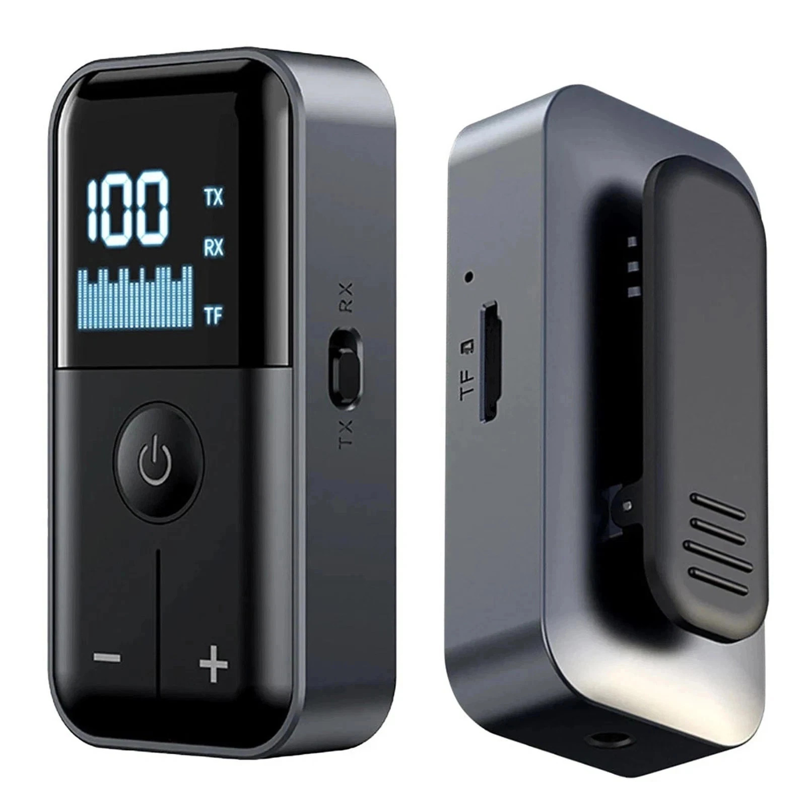 Bluetooth 5.4 2-in-1 AUX Audio Transmitter Receiver Adapter, TF Card Music Play