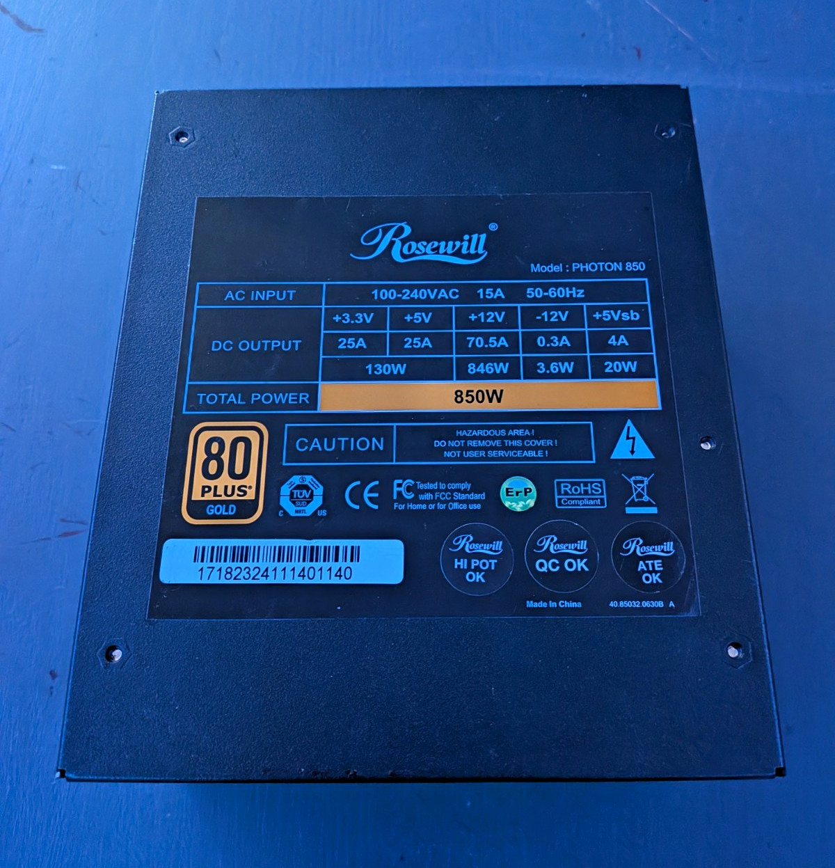 Rosewill PHOTON 850 850W ATX Modular 80 PLUS Gold PSU 24-Pin SATA PCIe