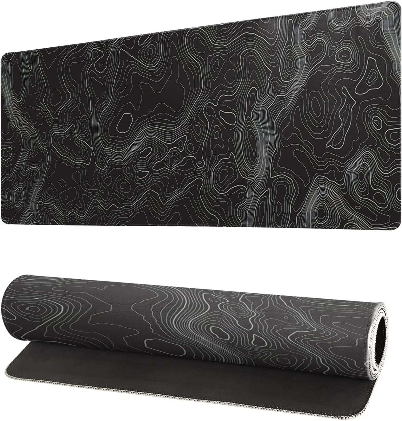Topographic Contour Extended Big Mouse Pad Large,Gaming Mouse Pad Desk Pad,27.6x
