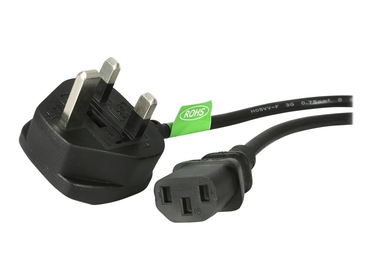 StarTechcom 3 Ft UK Computer Power Cable BS 1363 to C13 Cord BS13U-1M-POWER-LEAD