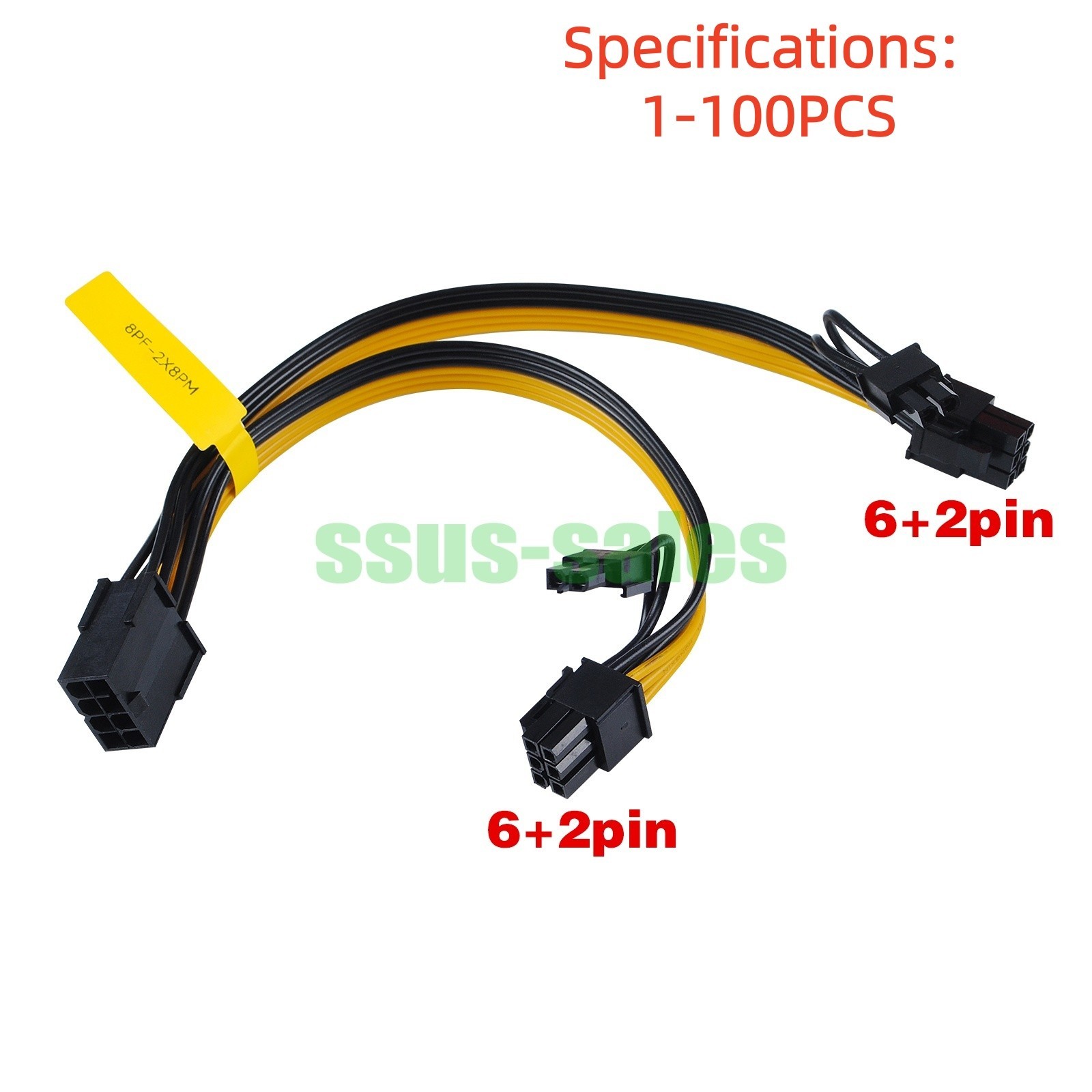 lot PCIe 8-Pin Female to Dual PCIe 8-Pin (6+2) Male Extension for Dell R740