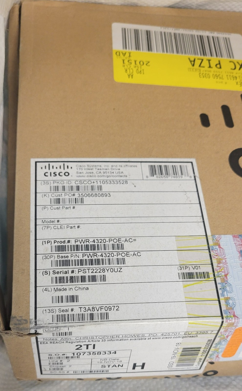 Cisco  PWR-4430-POE-AC Power Supply