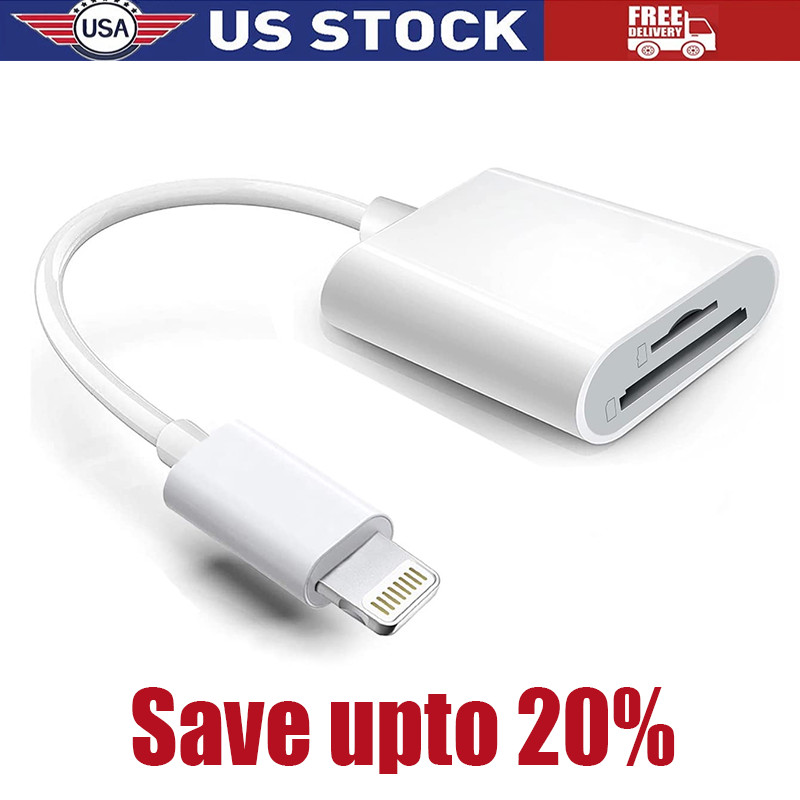 TF SD Card Adapter Camera Reader 2 In 1 For iPhone 14 13 12 11 X XS XR 8 7 iPad
