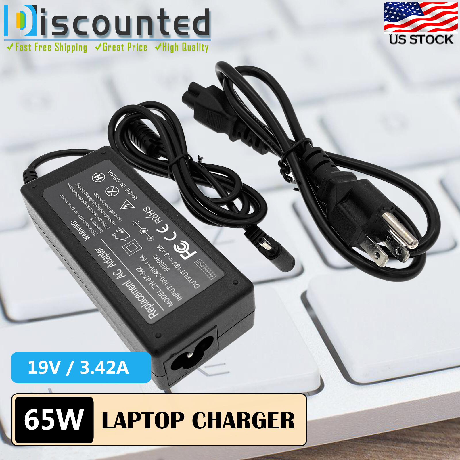 AC Adapter Battery Charger For Acer Chromebook C740-C4PE Notebook Power & Cord