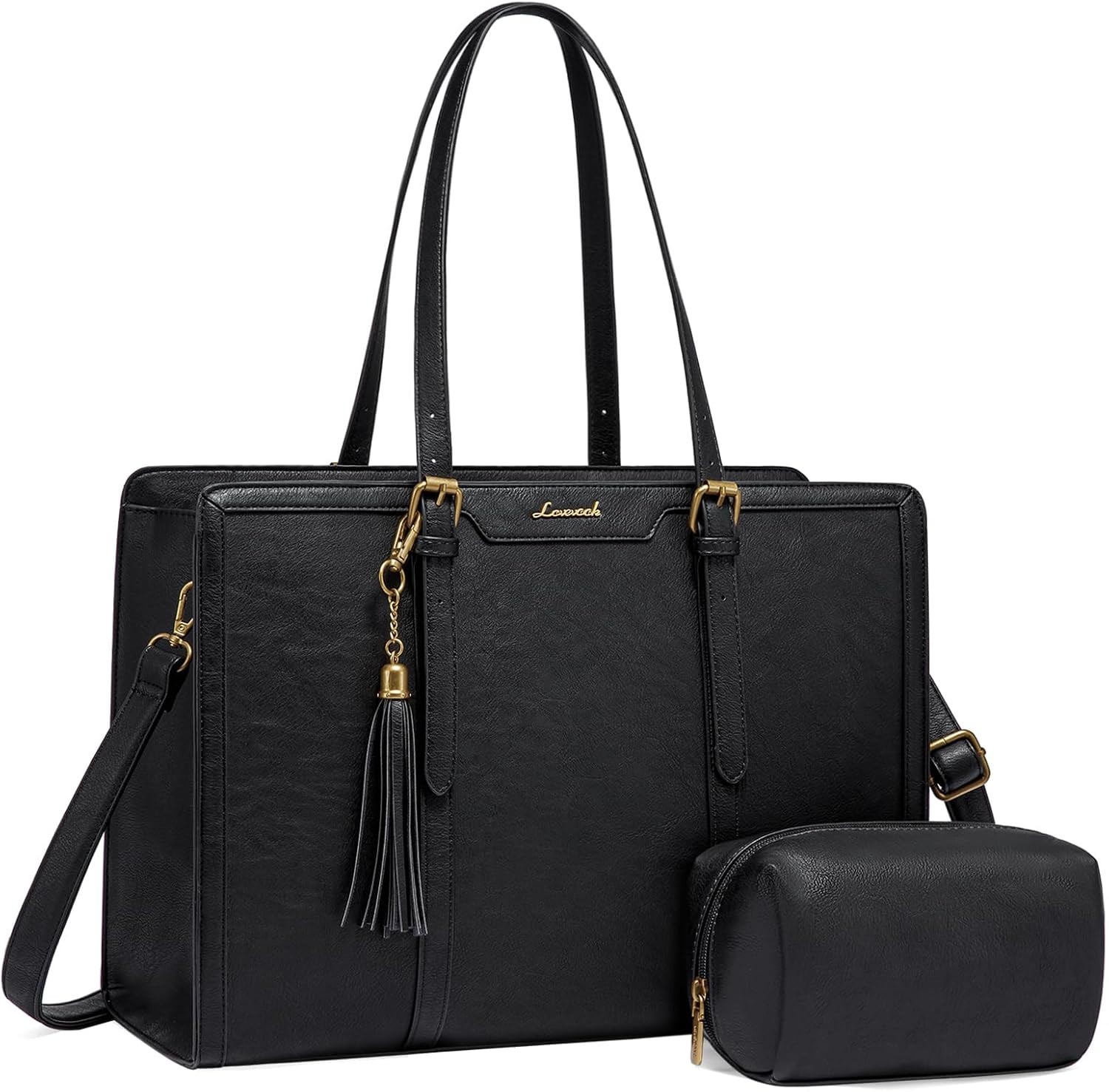Laptop Bag for Women Vintage Leather Laptop Tote 15.6 inch Large Capacity Comput