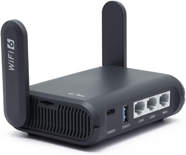 GL.iNet GL-AXT1800 (Slate AX) Travel Router, Pocket Wi-Fi 6 Internet Router,
