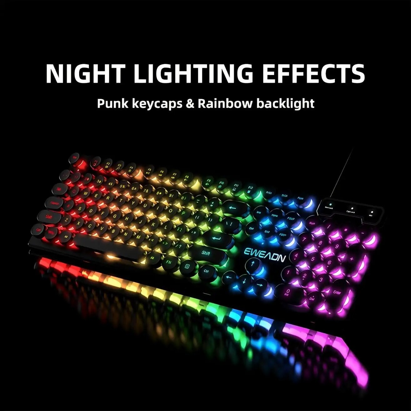 GX330 Retro Typewriter Gaming Keyboard with RGB Backlit | 104-Key USB Wired