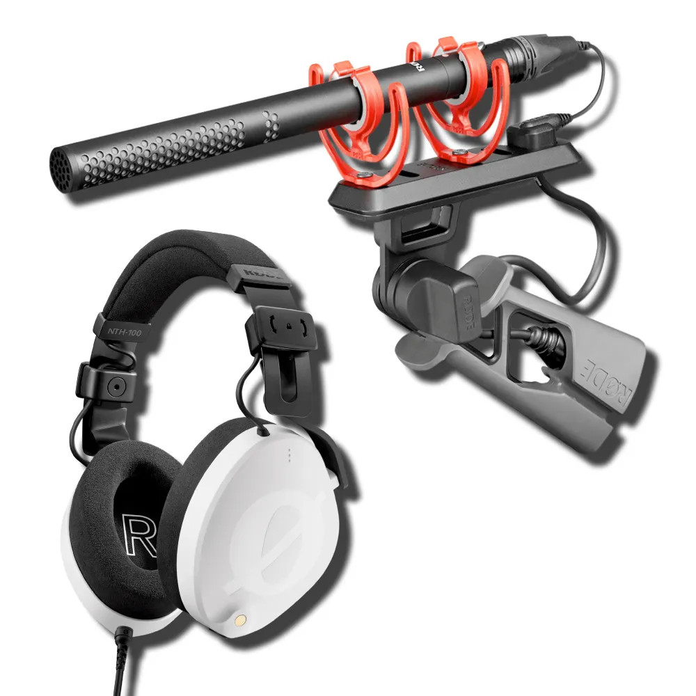 Rode NTG5 Shotgun Mic Kit w/ White NTH-100 Headphones