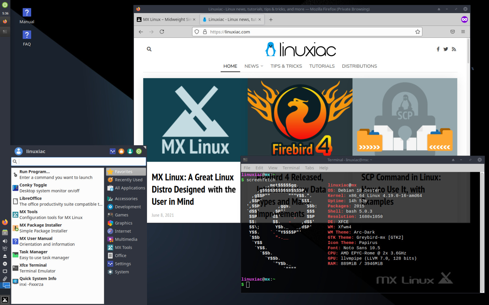 MX Linux 23.4 4gb Usb Key AMD64-for elderly PCs Canada USA PUERTO RICO