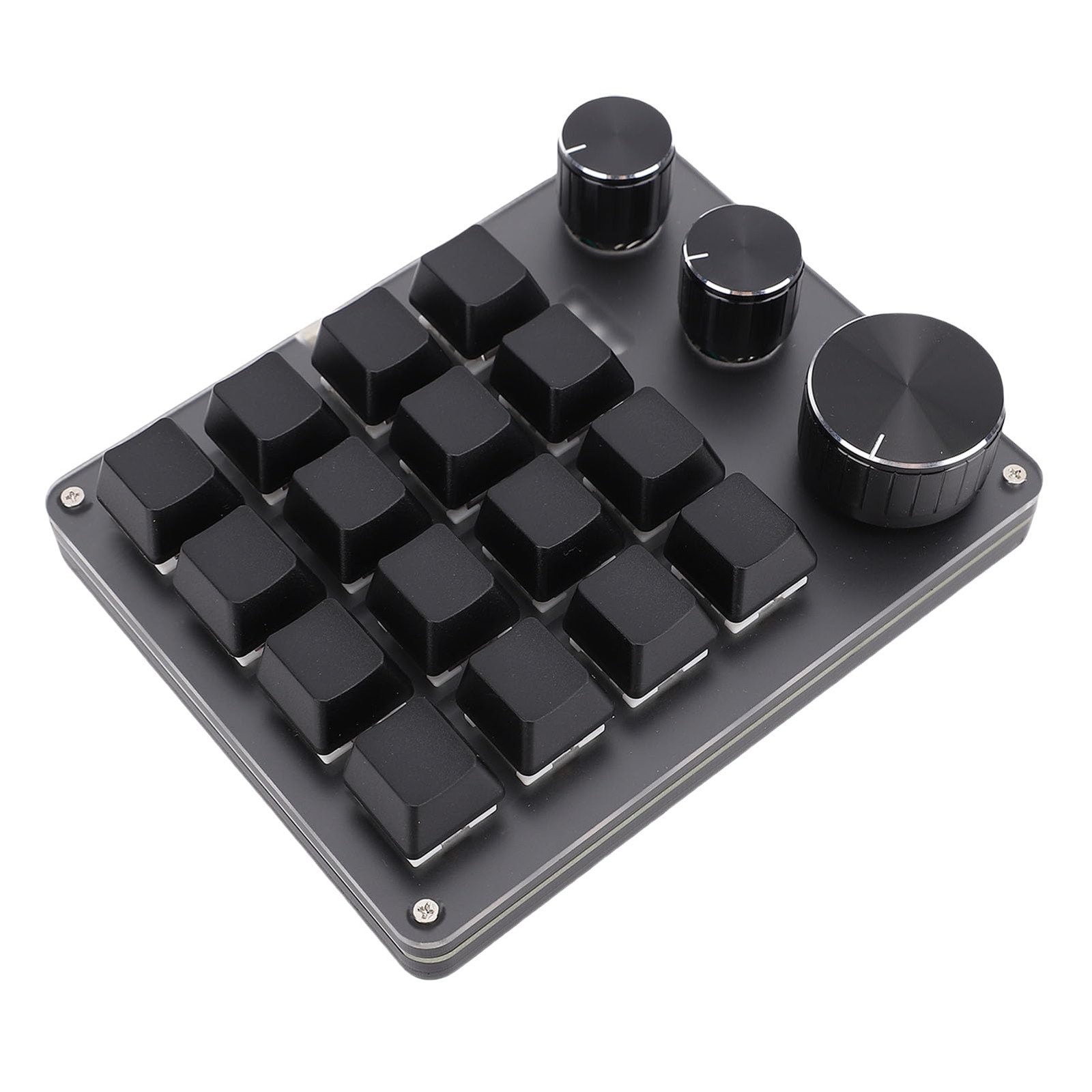 One Handed Macro Programmable Keypad, USB Mini 16 Keys 3 Knobs Hotswap Mechan...