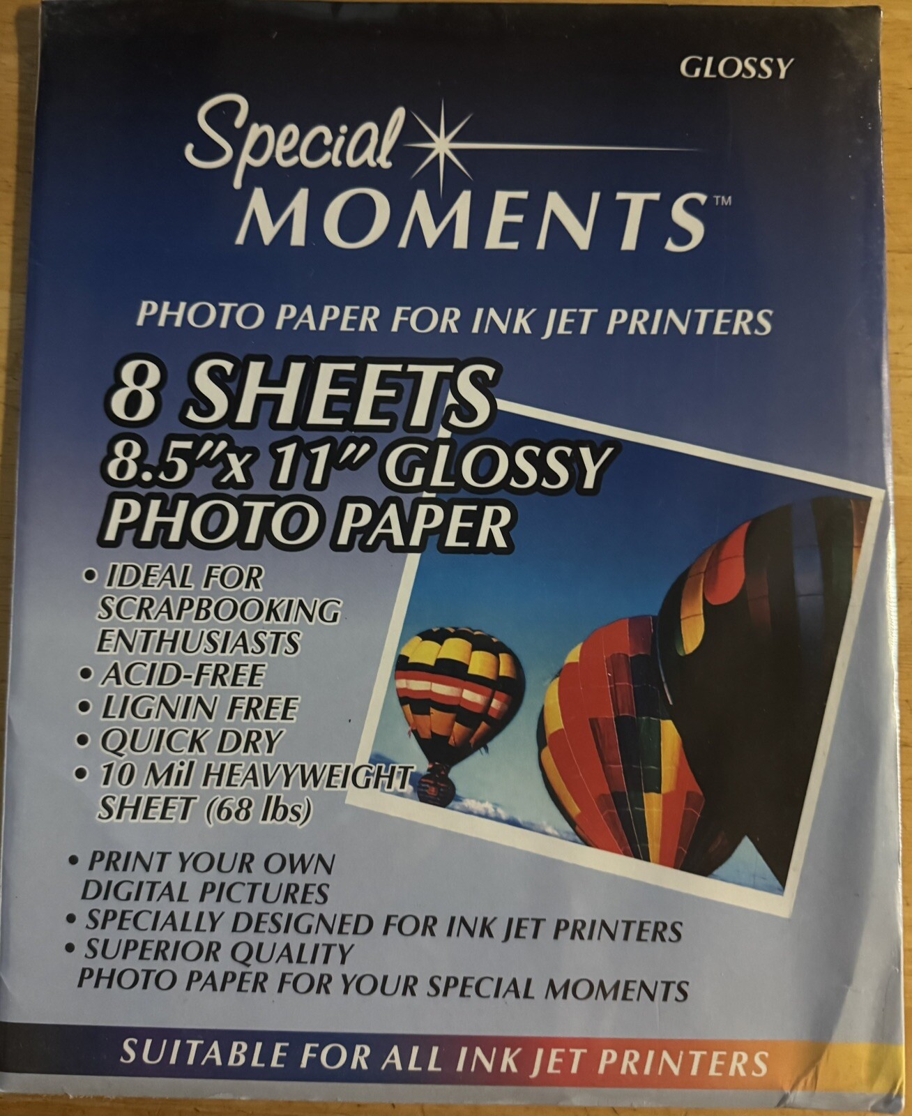 Special Moments Photo Paper For Ink Jet Printers 8 Pks-8 Sheets 8.5 x 11 Glossy