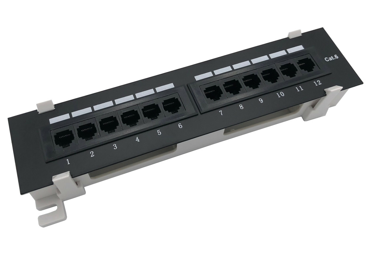 CNAweb 12 Port Vertical Cat6 110 RJ45 Network Patch Panel 568A 568B with Bracket
