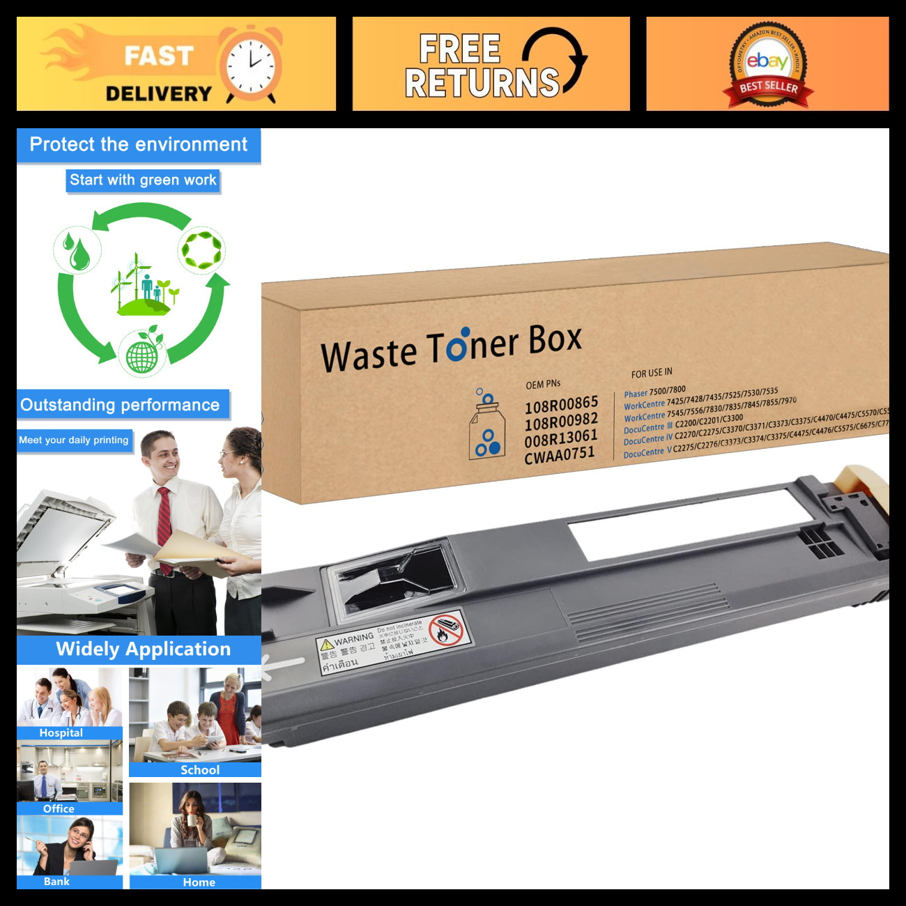 Waste Toner Container Replacement for Xerox Workcentre & AltaLink Models - 1-Pac