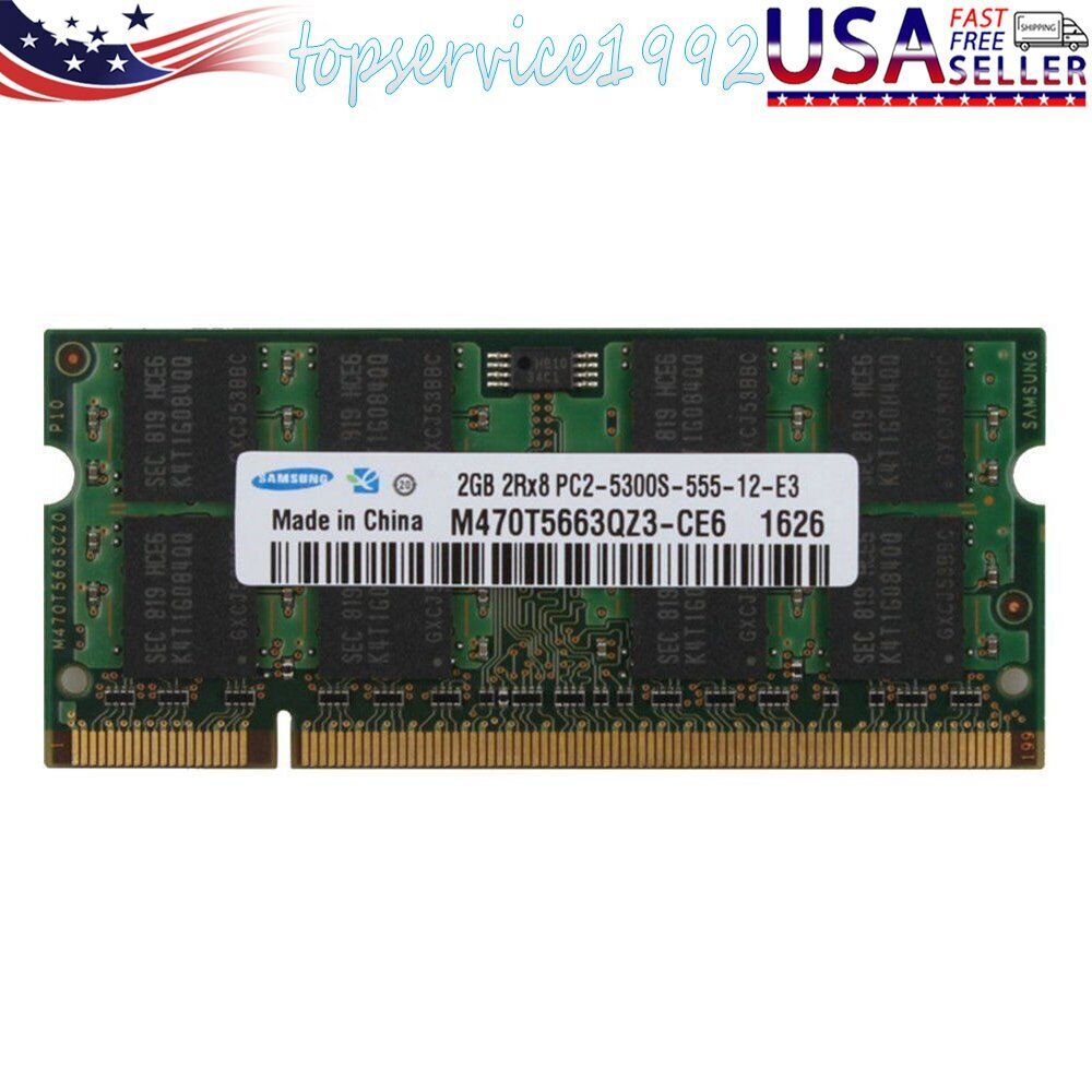 For Samsung 2GB 2RX8 PC2-5300S DDR2-667MHz 200pin SODIMM Laptop Memory RAM
