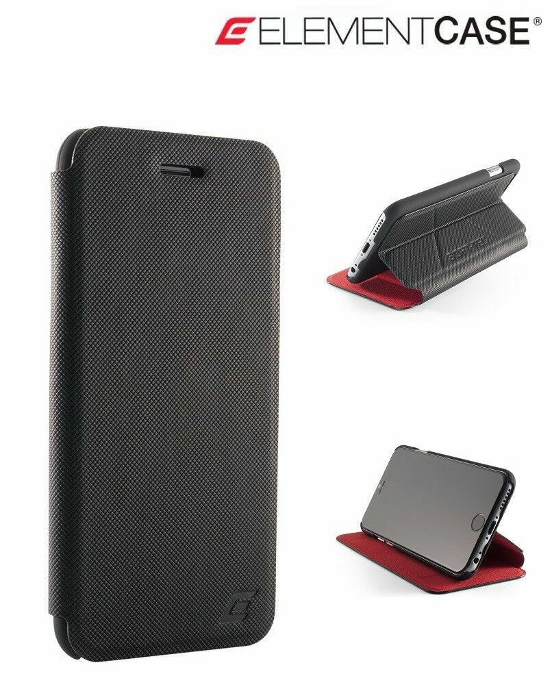 New Element Case SoftTec Wallet Flip Case for Apple iPhone 6 6S - Black / Red 