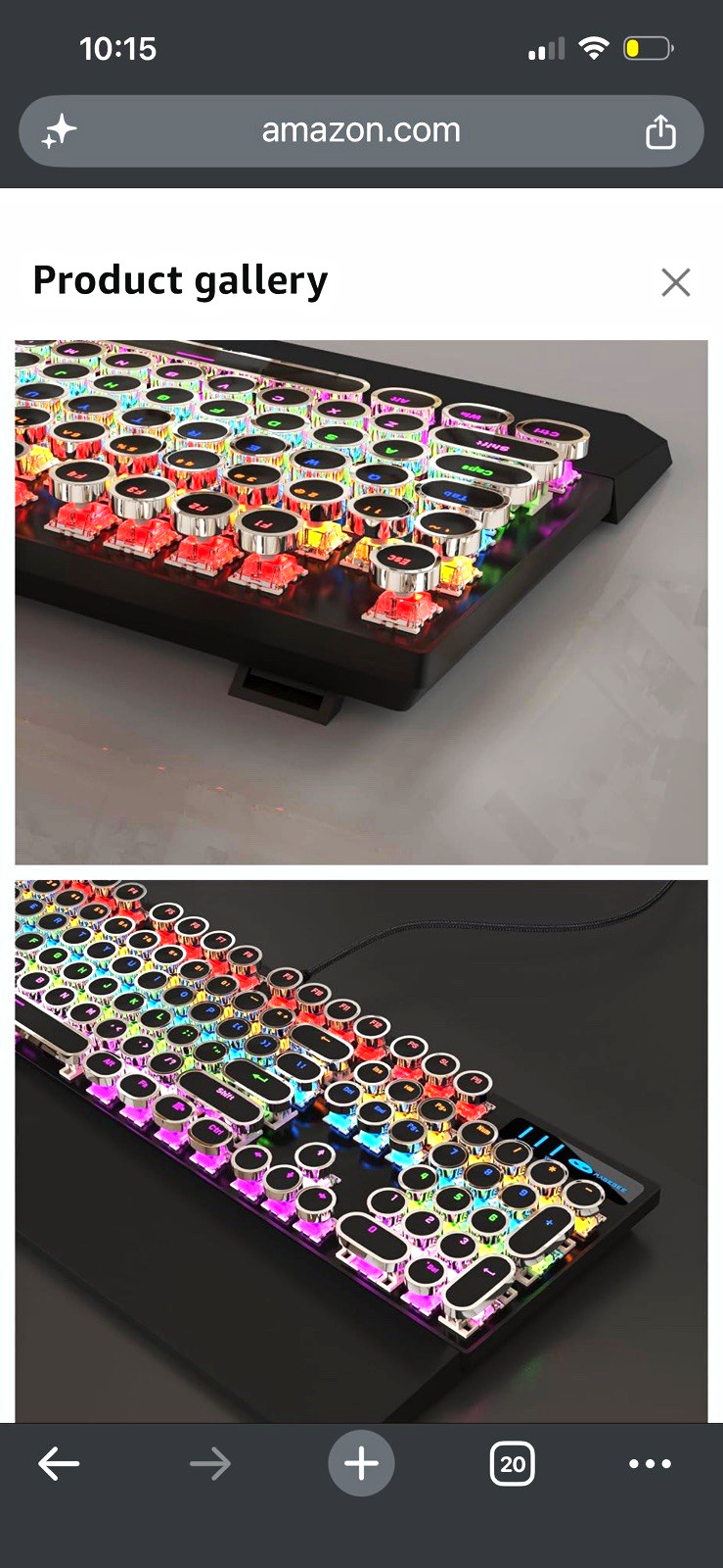 MageGee Mechanical Illuminated Keyboard w/ Detachable Wrist Rest Black QWERTY