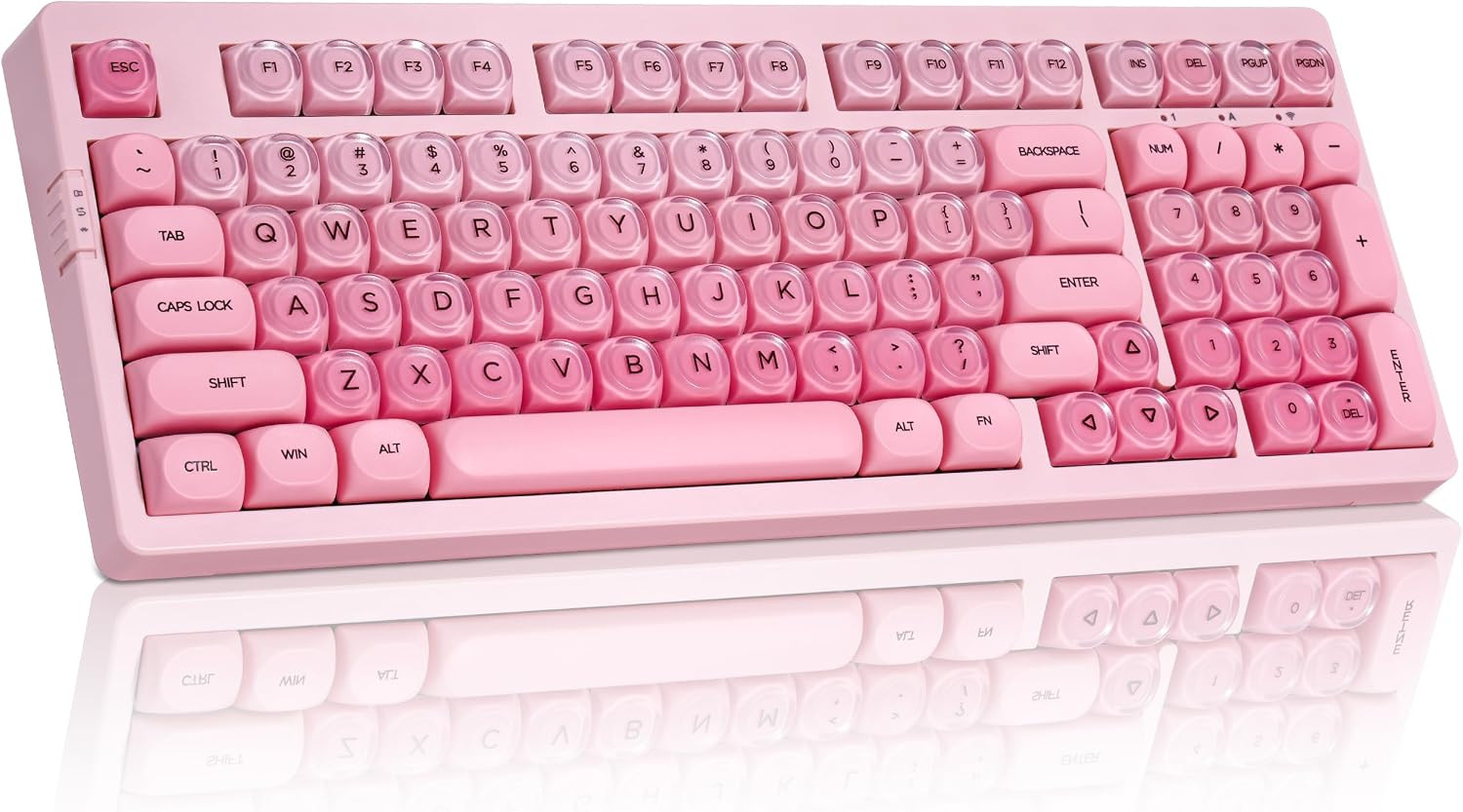 ZH980 Foundation Mechanical Keyboard,95% Pink Creamy Keyboard with Number Pad,Cu