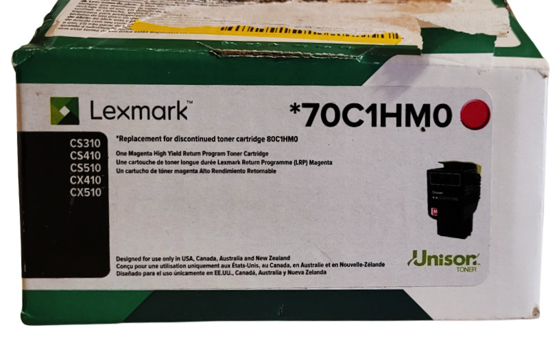 Lexmark 70C1HM0 Magenta High Yield Toner Cartridge New Sealed Open Ripped Box