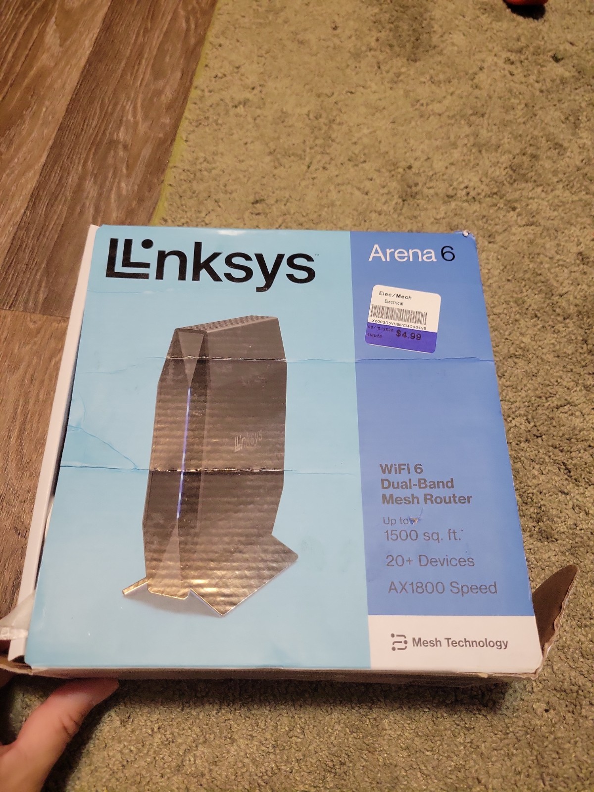 Linksys ARENA 6 AX1800 WIFI 6 Dual-Band Mesh Router E7350 Black New Open Box