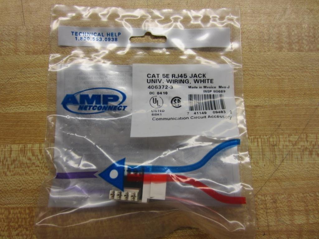 AMP NetConnect 406372-3 CAT 5E RJ45 Jack ~ White