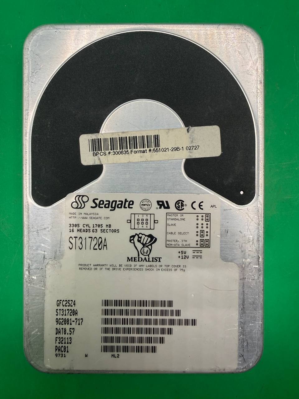 Seagate Medalist ST31720A 1.7GB 3.5" IDE PATA Hard Drive TC