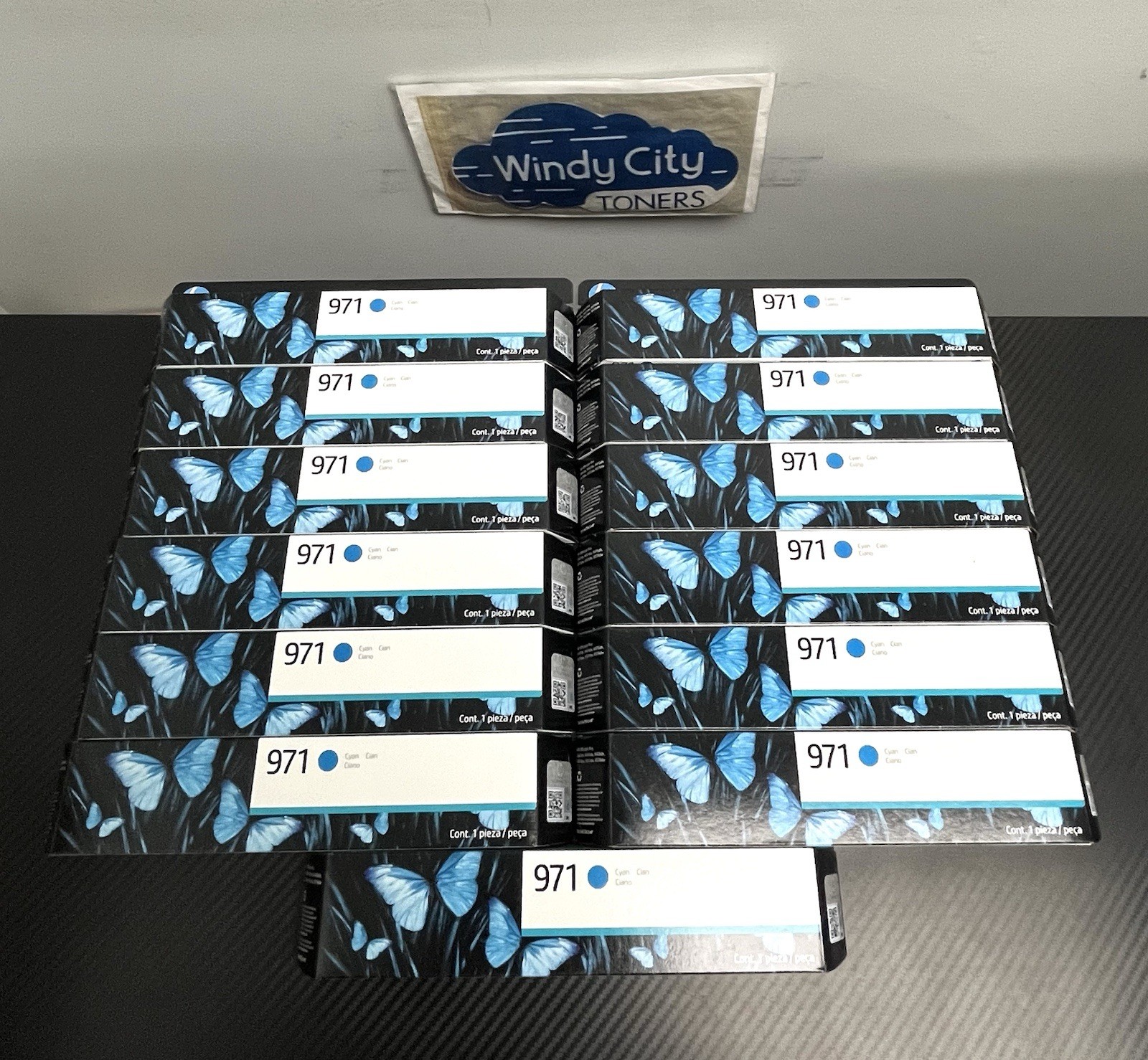 Genuine HP 971 Lot of 13 Cyan Ink - CN622AM - X476dn X576dw X451dn X551dw New