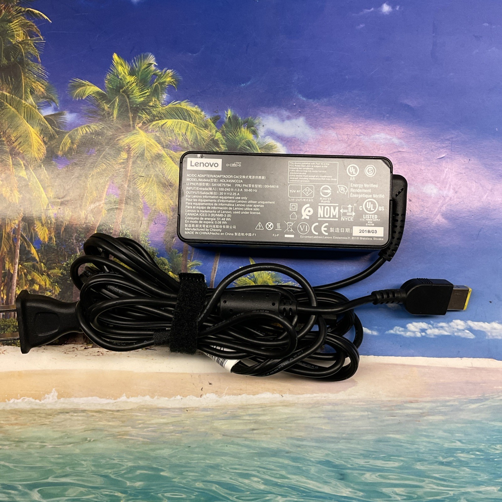 LOT OF 40  Genuine Lenovo Square Slim Tip 45W 20V 2.25A AC Adapter Charger