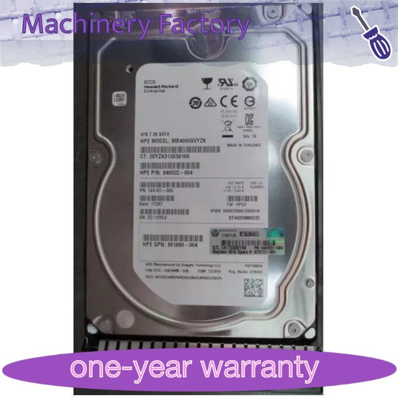 1PCS FOR HPE 801888-B21 801925-001 4TB SATA 7.2K 6Gb 3.5'' LFF Internal Hard Dr