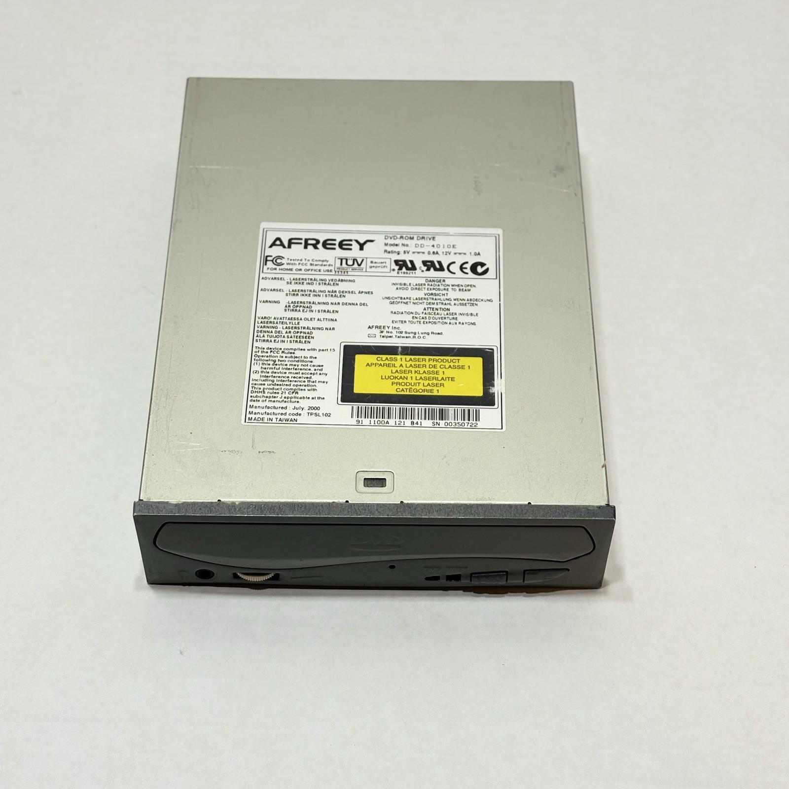 Vintage Afreey DD-4010E Internal DVD-ROM Drive IDE PATA Desktop 5.25" July 2000