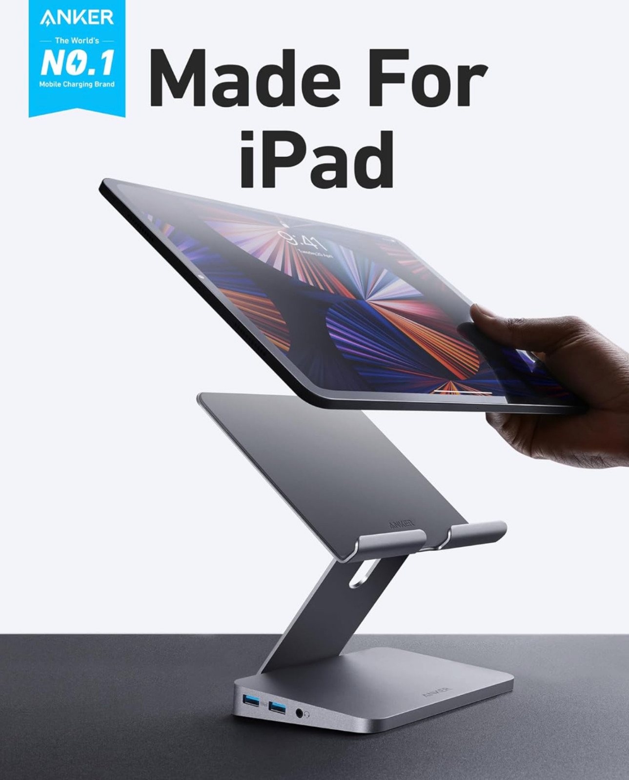 Anker , 551 USB-C Hub (8-in-1), with Foldable Phone/Tablet Stand,