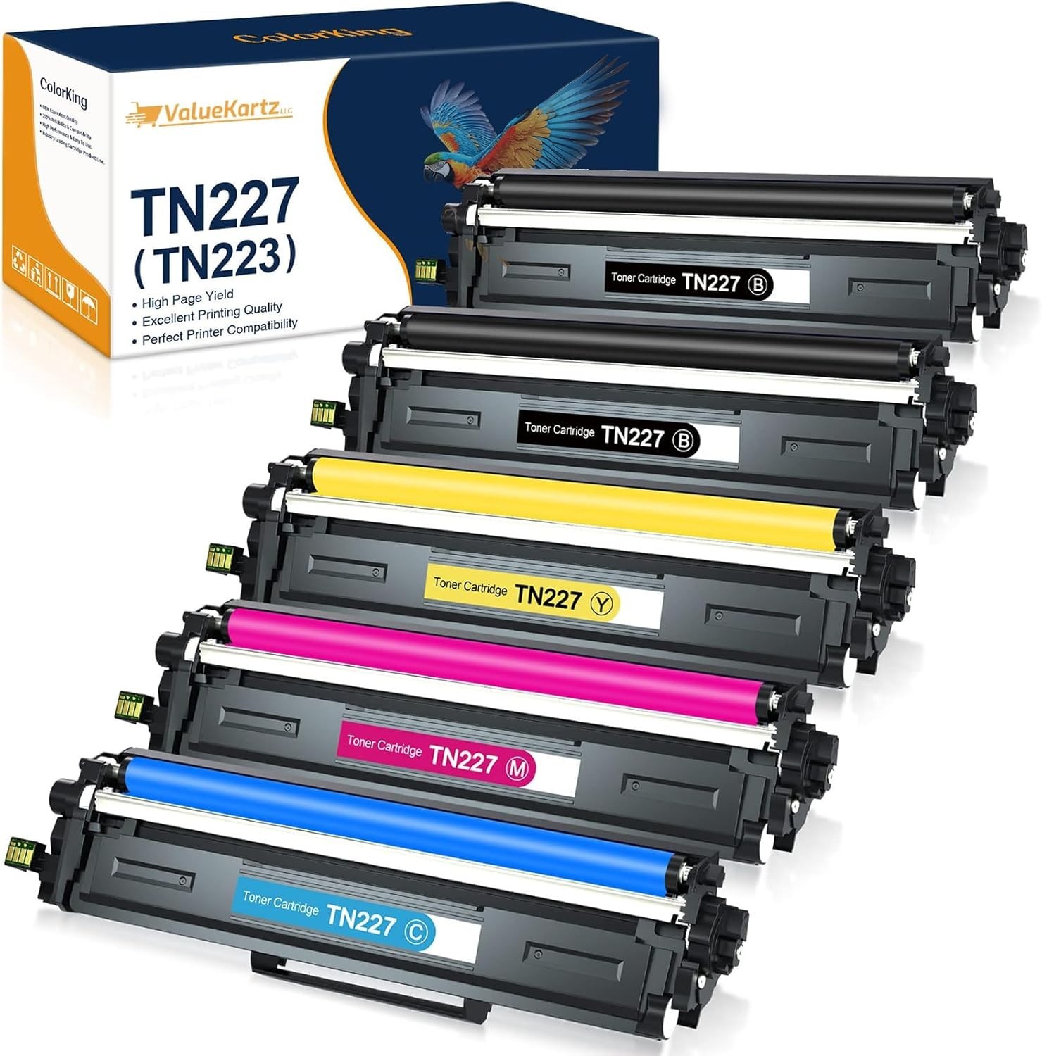 5 Pack TN227 High Yield Toner Cartridge Replacement - NEW (Opened Box)