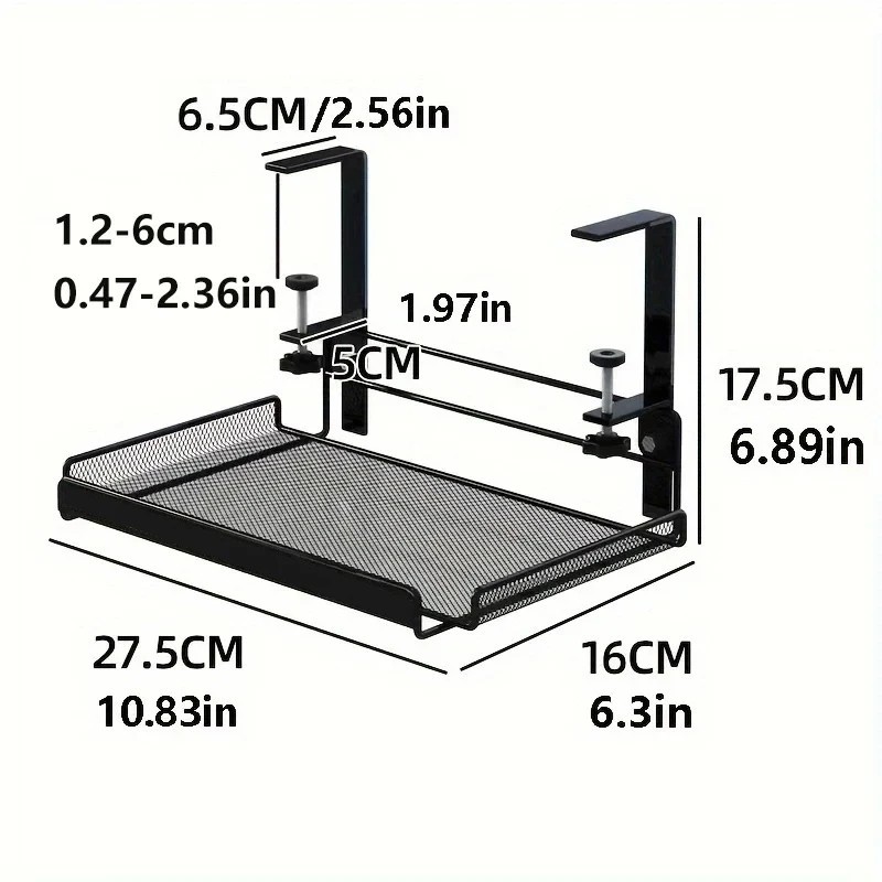 Under Desk Cable Management Tray No Drill Mesh Wire Organizer Clamp USA
