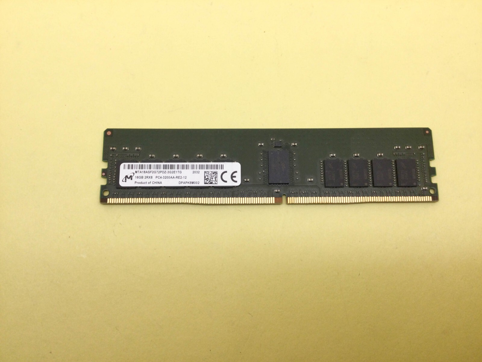 MICRON 16GB (1X16GB) 2RX8 PC4-3200AA RDIMM SERVER MEMORY MTA18ASF2G72PDZ-3G2E1