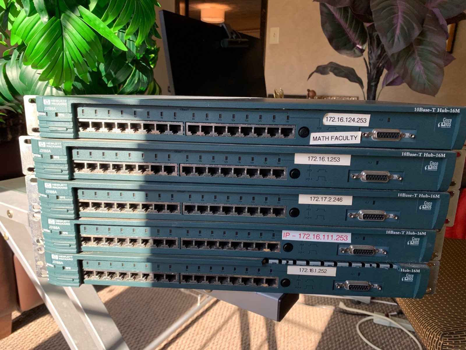 Lot Of 5.  HP J3188A System. 10 Base T Hub -16M Cisco IOS