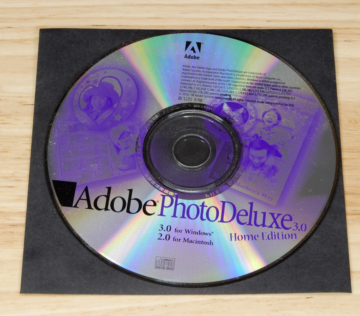 Adobe Photo Deluxe Home Edition 3.0 (Windows PC, 1998) DISC ONLY