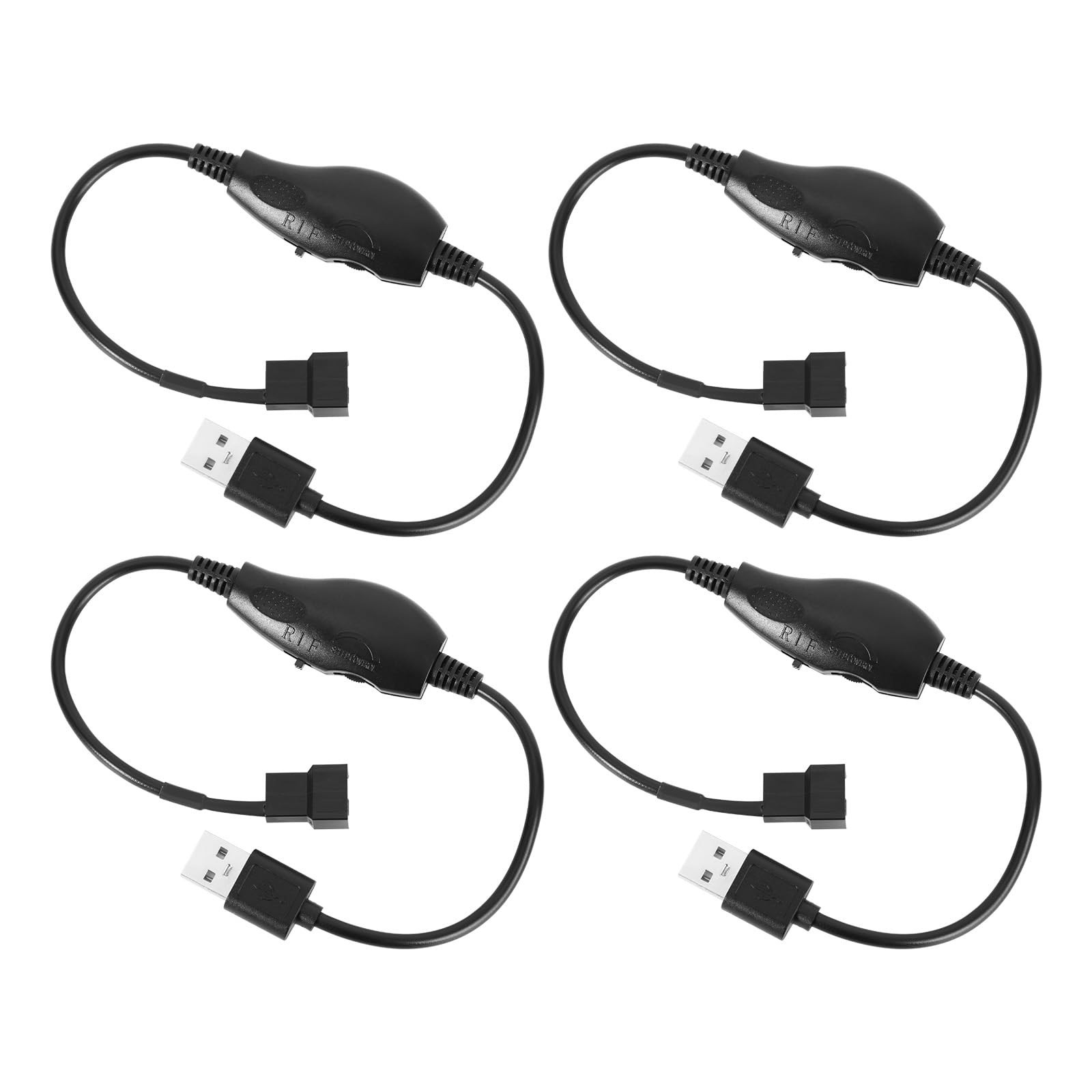 4pcs USB 5V to 12V Fan Speed Controller Adapters, Adjustable Voltage for PC Cool