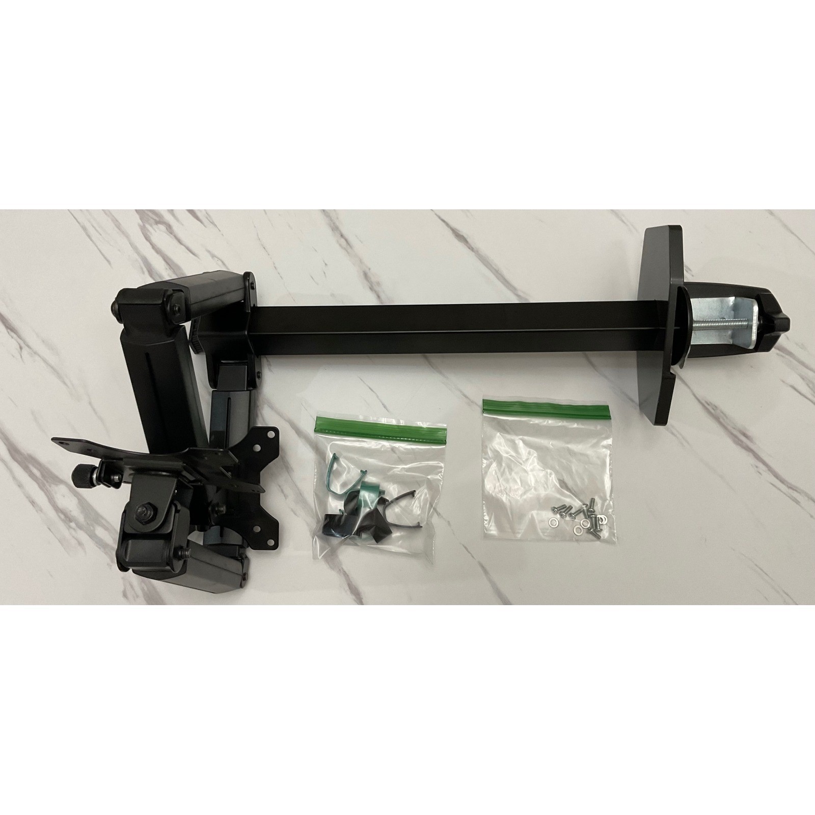 Dual Monitor Desk Mount Articulating Arm Stand for 2 Screens up to 32in Black