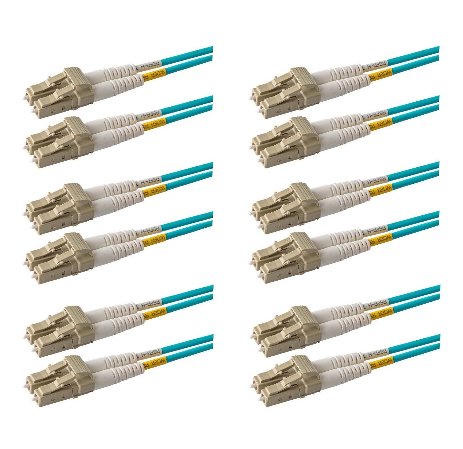 6-Pack 0.2 Meter OM4 LC to LC Duplex Multimode Fiber Patch Cable | Fast Shipping