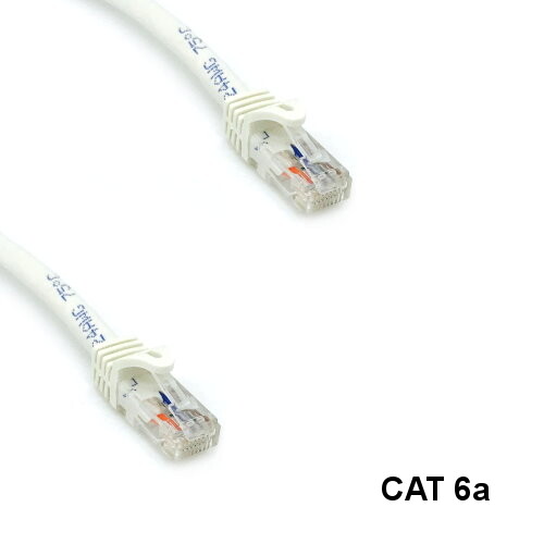 Kentek White 100ft UTP Cat6a Cable 10Gbps 24AWG RJ45 PureCopper Ethernet Network
