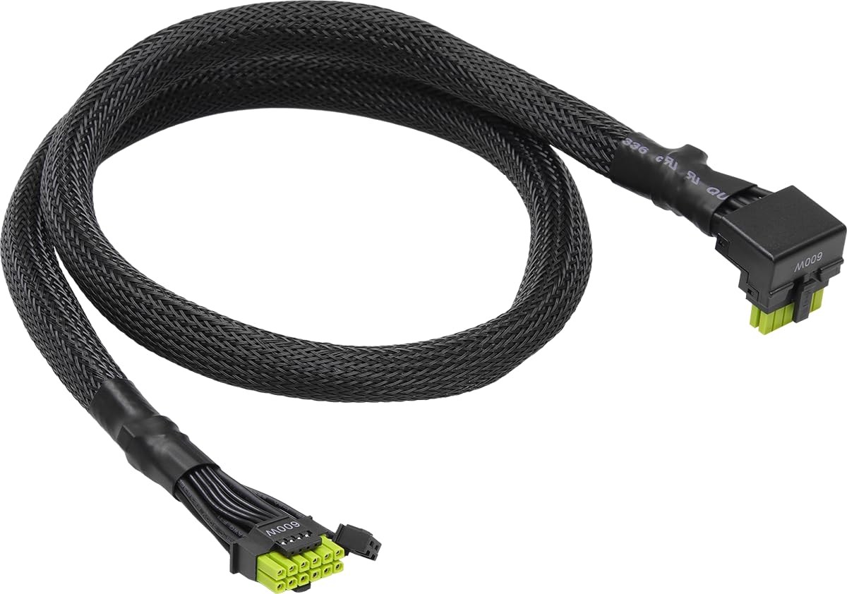 12V2x6 600W Power Cable ATX 3.1 PCIe 5.1 Compliant LShaped GPU Connector