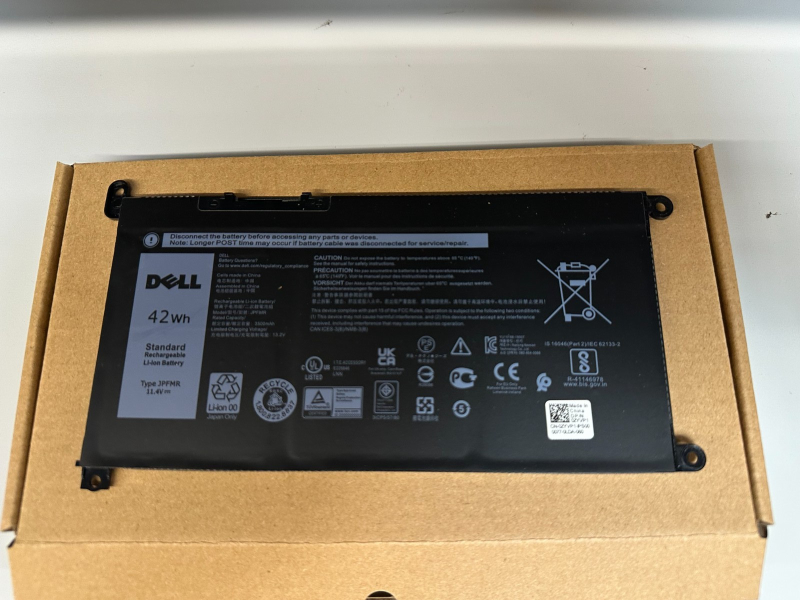 Genuine JPFMR NEW Battery for Dell Chromebook 3100 3400 2-in-1 5488 5493 5593