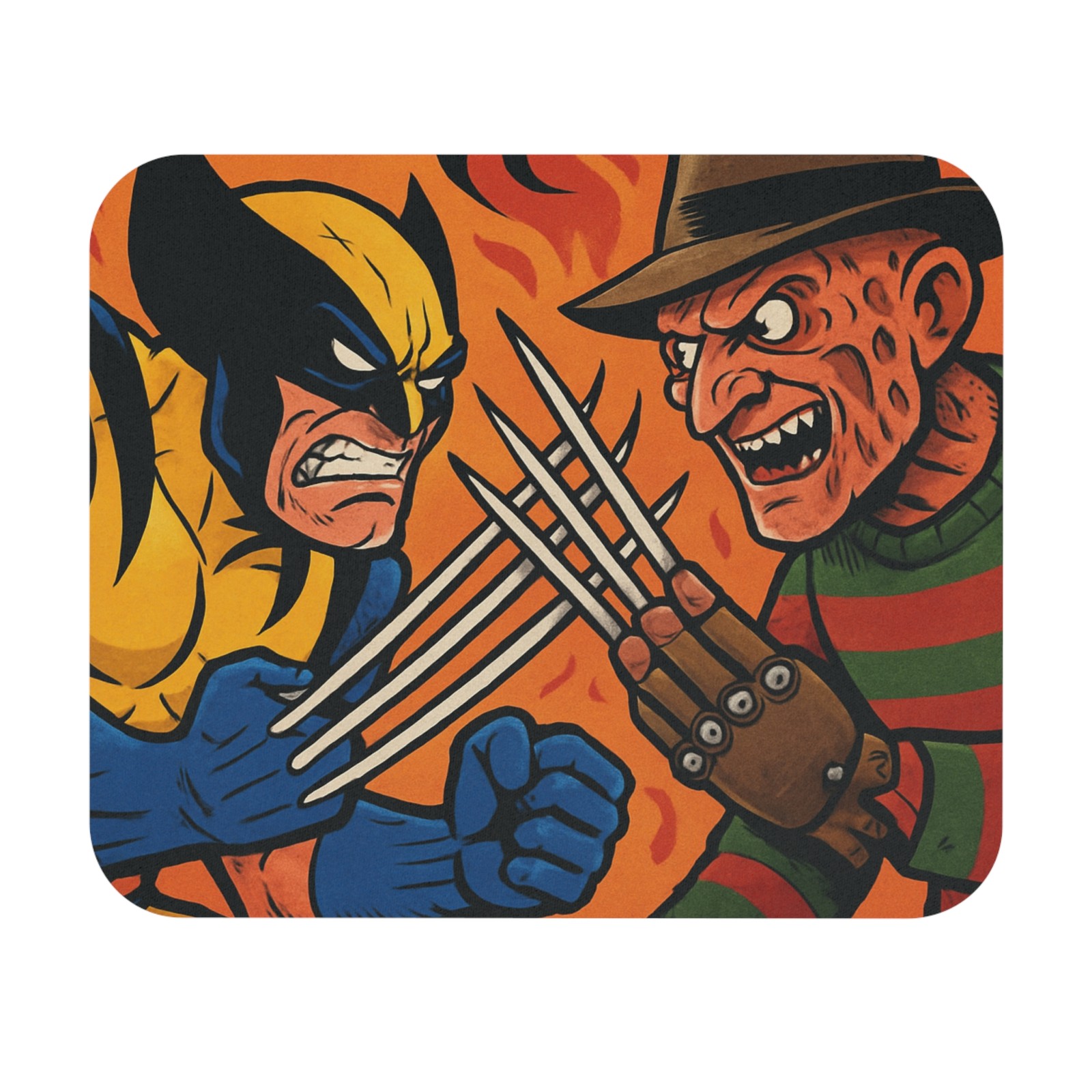 Wolverine vs Freddy Krueger Mouse Pad Horror Crossover Desk Mat Mouse Pad Custom