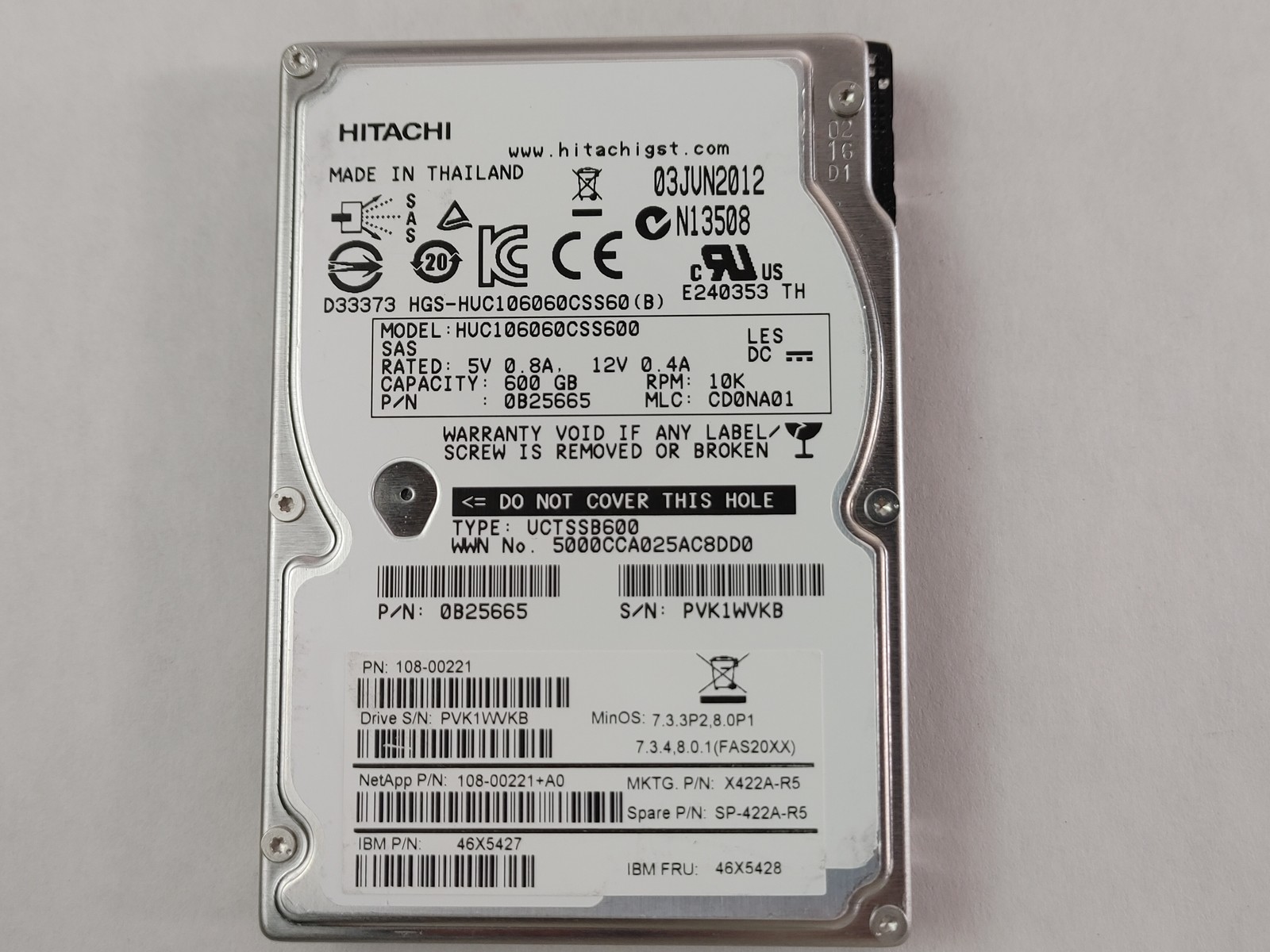 Lot of 2 HGST NetApp HUC106060CSS600 600 GB SAS 2 2.5 in Enterprise Drive