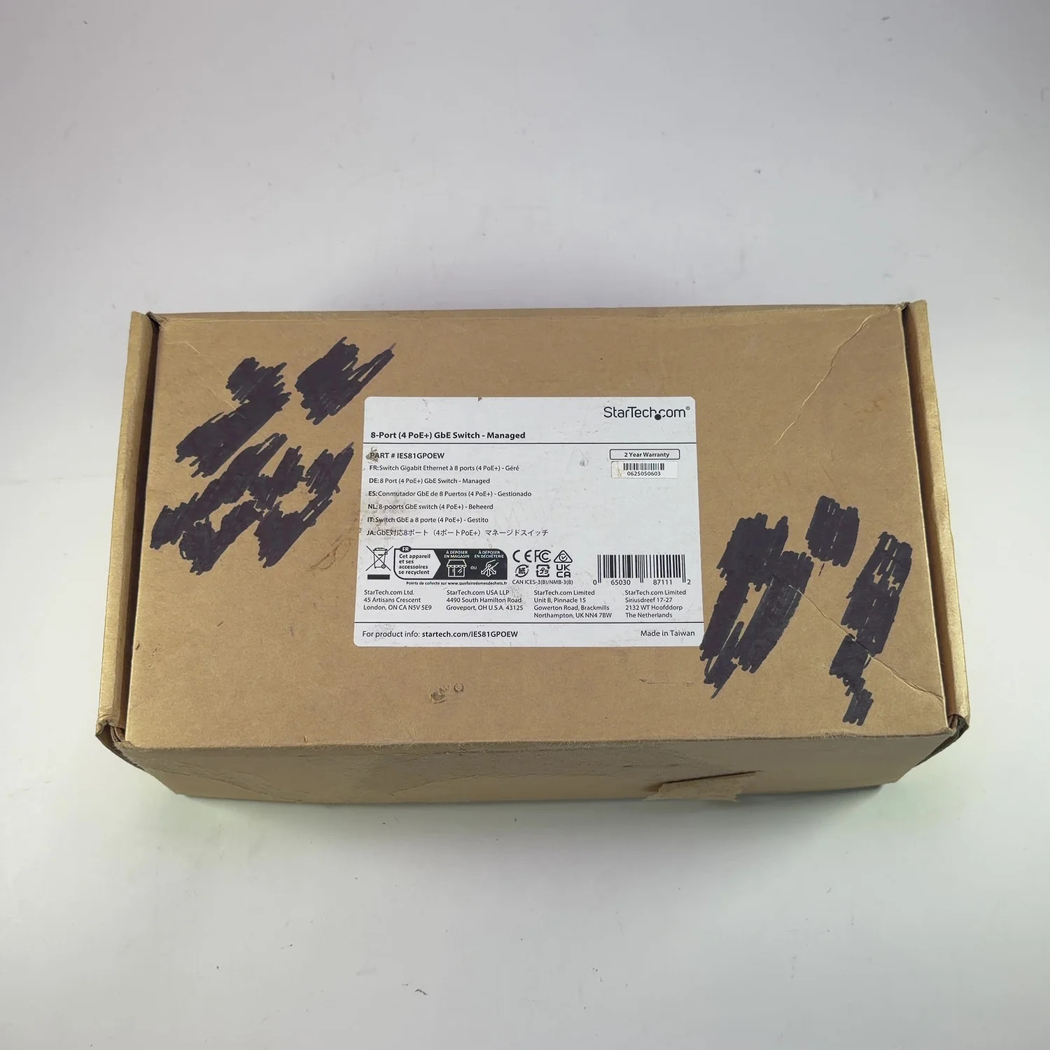 StarTech 8-Port Gigabit Managed Switch IES81GPOEW Unclaimed